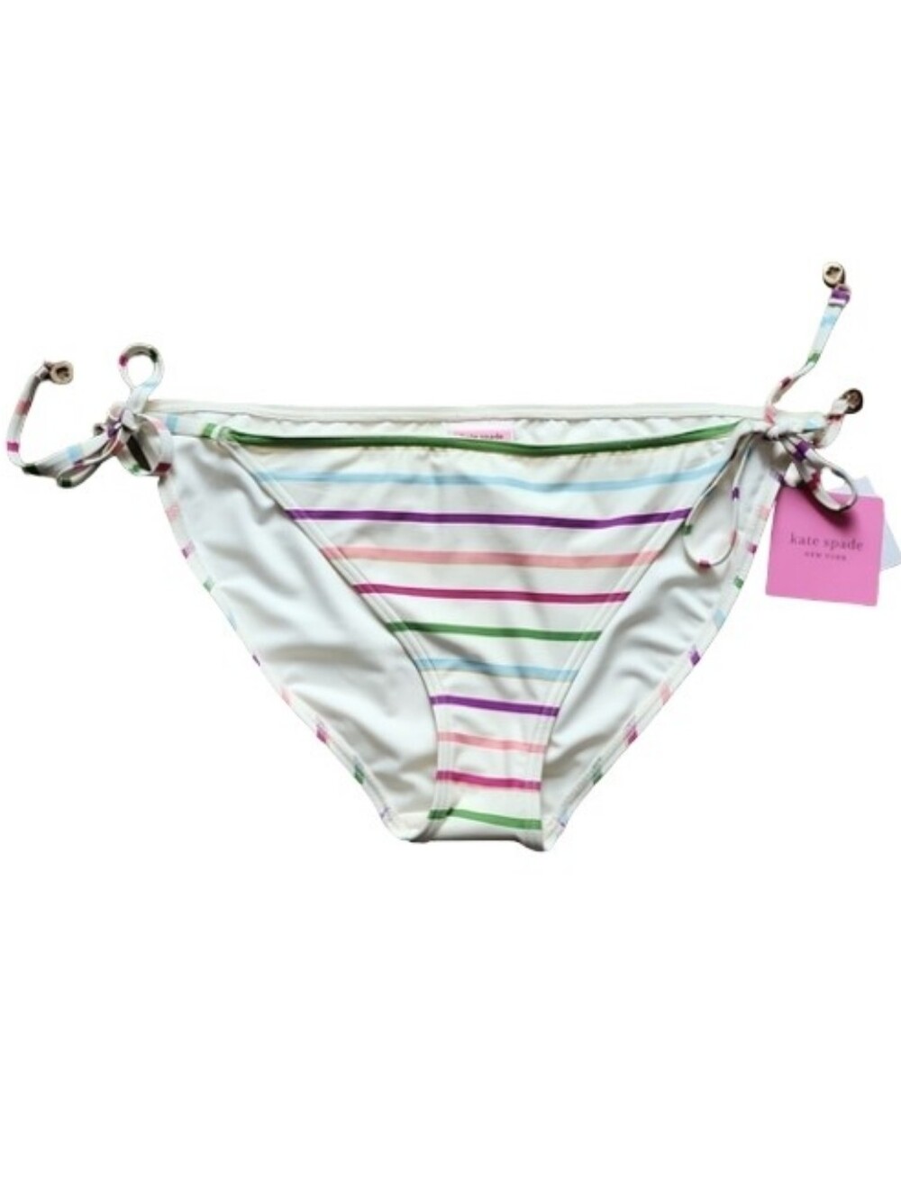 Kate Spade New York Striped Side Tie Bikini Bottom XL NWT Coastal Preppy